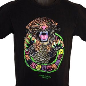 Puerto Vallarta Mexico T Shirt Mens Size Medium Black Leopard Travel Destination